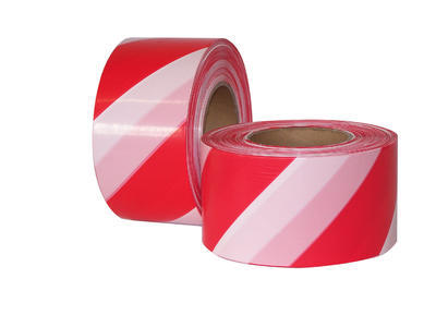 Výstražná páska 80 mm x 250 m červeno-bílá