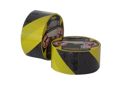 Výstražná značkovací páska 50 mm x 66 m černo-žlutá pravá