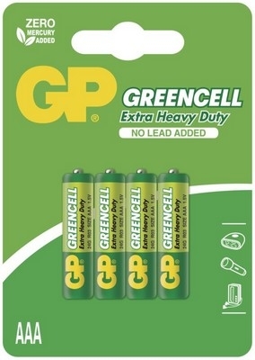 Zinko-chloridová baterie GP Greencell AAA 4ks