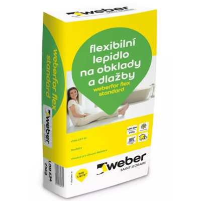 Flexibilní lepidlo na obklady a dlažbu Weberfor Flex Standard 25 kg