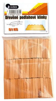 Dřevěné podlahové klínky 55x20x10-5 mm 51 ks