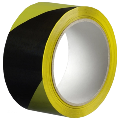 Lepící výstražná páska Den Braven 50 mm x 60 m černo-žlutá levá
